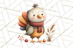 Christmas Turkey PNG, Rustic Holiday Clipart Product Image 4