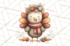 Christmas Turkey PNG, Rustic Holiday Clipart Product Image 5