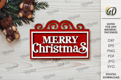 Christmas Tiered Tray Decor Laser Cut. Wall Decor SVG Product Image 1