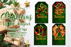 Christmas &#039;Tis the Season Printable Gift Tags &amp; Sheet Product Image 1