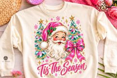 Christmas Tis The Season Png, Pink Christmas Tree Coquette Product Image 1