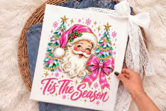 Christmas Tis The Season Png, Pink Christmas Tree Coquette Product Image 3