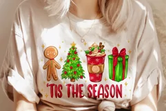 Christmas Tis The Season Sublimation Design PNG XMas T Shirt Product Image 2