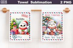 Christmas Owl Kitchen Towel | Merry Christmas Towel Product Image 1
