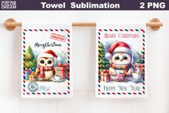 Christmas Owl Kitchen Towel | Merry Christmas Towel Product Image 1
