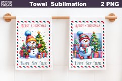 Snowman Kitchen Towel | Merry Christmas Towel Product Image 1
