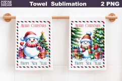 Snowman Kitchen Towel | Merry Christmas Towel Product Image 1