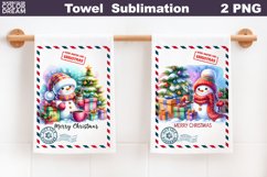 Snowman Kitchen Towel | Merry Christmas Towel Product Image 1