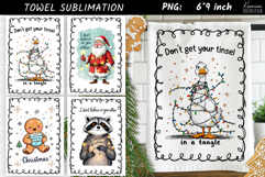Christmas Towel Sublimation|Funny Holiday Quotes|Santa|Goose Product Image 1