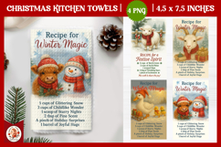 Christmas Kitchen Towel, Cute Farm Animals,Christmas Recipe Product Image 1
