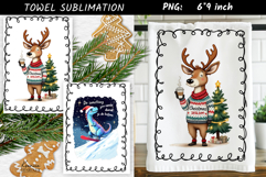 Christmas Towel Sublimation|Funny Holiday Quotes|Reindeer Product Image 1