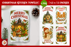 Christmas Kitchen Towel, Vintage Christmas Cookies Product Image 1