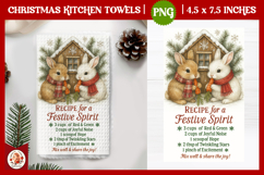 Christmas Kitchen Towel, Cute Farm Animals,Christmas Recipe Product Image 1