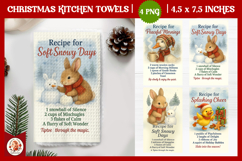 Christmas Kitchen Towel, Cute Farm Animals,Christmas Recipe Product Image 1
