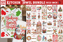 Christmas kitchen towel | Holiday baking prin Product Image 1