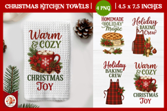 Vintage Christmas Kitchen Towel, Baking Sweets Product Image 1