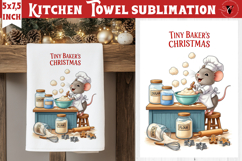 Christmas kitchen towel sublimation | Holiday baking print Product Image 1