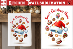 Christmas kitchen towel sublimation | Holiday baking print Product Image 1