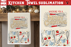 Christmas kitchen towel sublimation | Holiday baking print Product Image 1