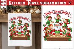 Christmas kitchen towel sublimation | Holiday baking print Product Image 1
