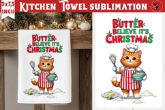 Christmas kitchen towel sublimation | Holiday baking print Product Image 1