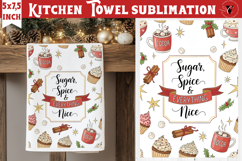 Christmas kitchen towel sublimation | Holiday baking print Product Image 1