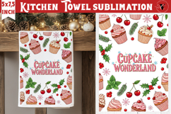 Christmas kitchen towel sublimation | Holiday baking print Product Image 1
