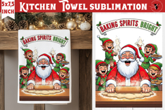 Christmas kitchen towel sublimation | Holiday baking print Product Image 1