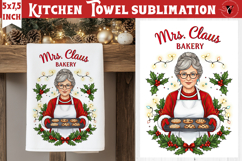 Christmas kitchen towel sublimation | Holiday baking print Product Image 1