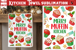 Christmas kitchen towel sublimation | Holiday baking print Product Image 1