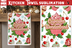 Christmas kitchen towel sublimation | Holiday baking print Product Image 1
