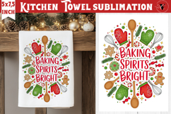 Christmas kitchen towel sublimation | Holiday baking print Product Image 1