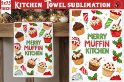 Christmas kitchen towel sublimation | Holiday baking print Product Image 1