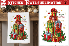 Christmas kitchen towel sublimation | Holiday baking print Product Image 1