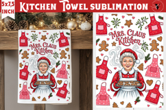 Christmas kitchen towel sublimation | Holiday baking print Product Image 1