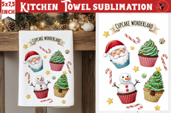 Christmas kitchen towel sublimation | Holiday baking print Product Image 1