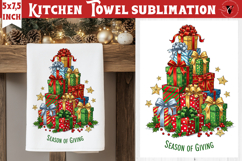 Christmas kitchen towel sublimation | Holiday baking print Product Image 1