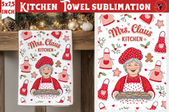 Christmas kitchen towel sublimation | Holiday baking print Product Image 1