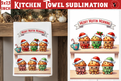 Christmas kitchen towel sublimation | Holiday baking print Product Image 1