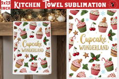 Christmas kitchen towel sublimation | Holiday baking print Product Image 1