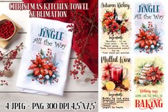 Christmas Towel Designs| Kitchen Towel Sublimation PNG Product Image 1