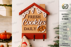 Christmas Towel Holder Laser Cut. Kitchen Decor SVG Product Image 1