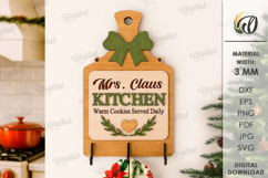 Christmas Towel Holder Laser Cut. Kitchen Decor SVG Product Image 1