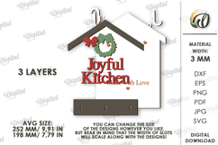 Christmas Towel Holder Laser Cut. Kitchen Decor SVG Product Image 2