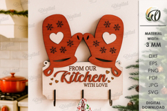 Christmas Towel Holder Laser Cut. Kitchen Decor SVG Product Image 1