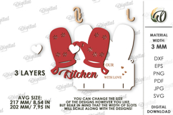 Christmas Towel Holder Laser Cut. Kitchen Decor SVG Product Image 2