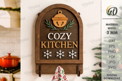 Christmas Towel Holder Laser Cut. Kitchen Decor SVG Product Image 1