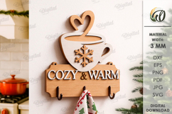 Christmas Towel Holder Laser Cut. Kitchen Decor SVG Product Image 1