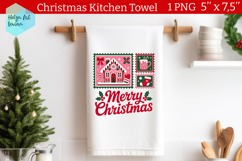 Christmas postage stamp Kitchen Towel Sublimation Product Image 1