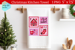 Christmas postage stamp Kitchen Towel Sublimation Product Image 1
